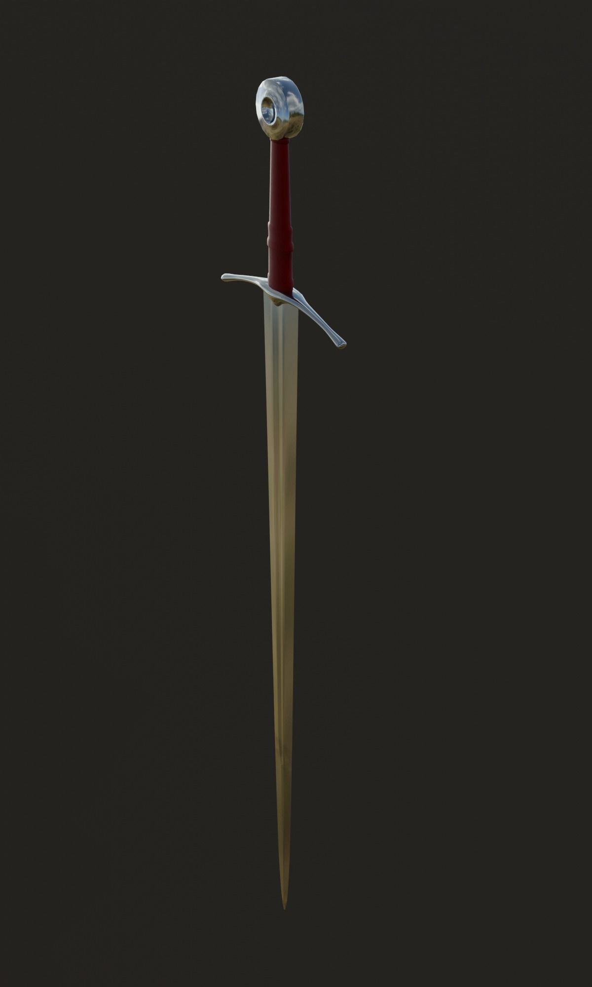  Knightly sword  low poly 3D model Medieval weapon Low-poly 3D model_8