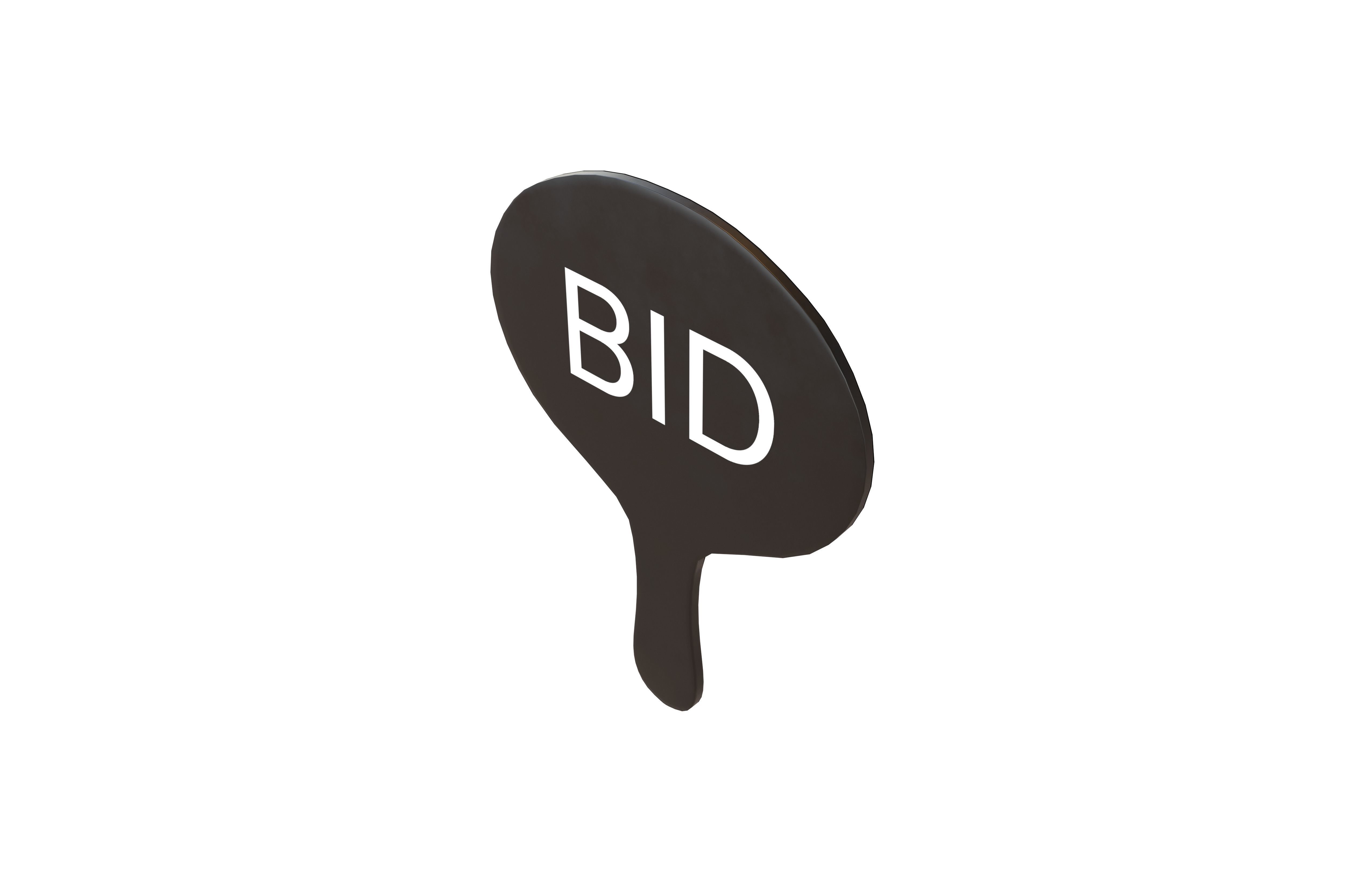 Auction Paddle v1 001 Low-poly 3D model_3