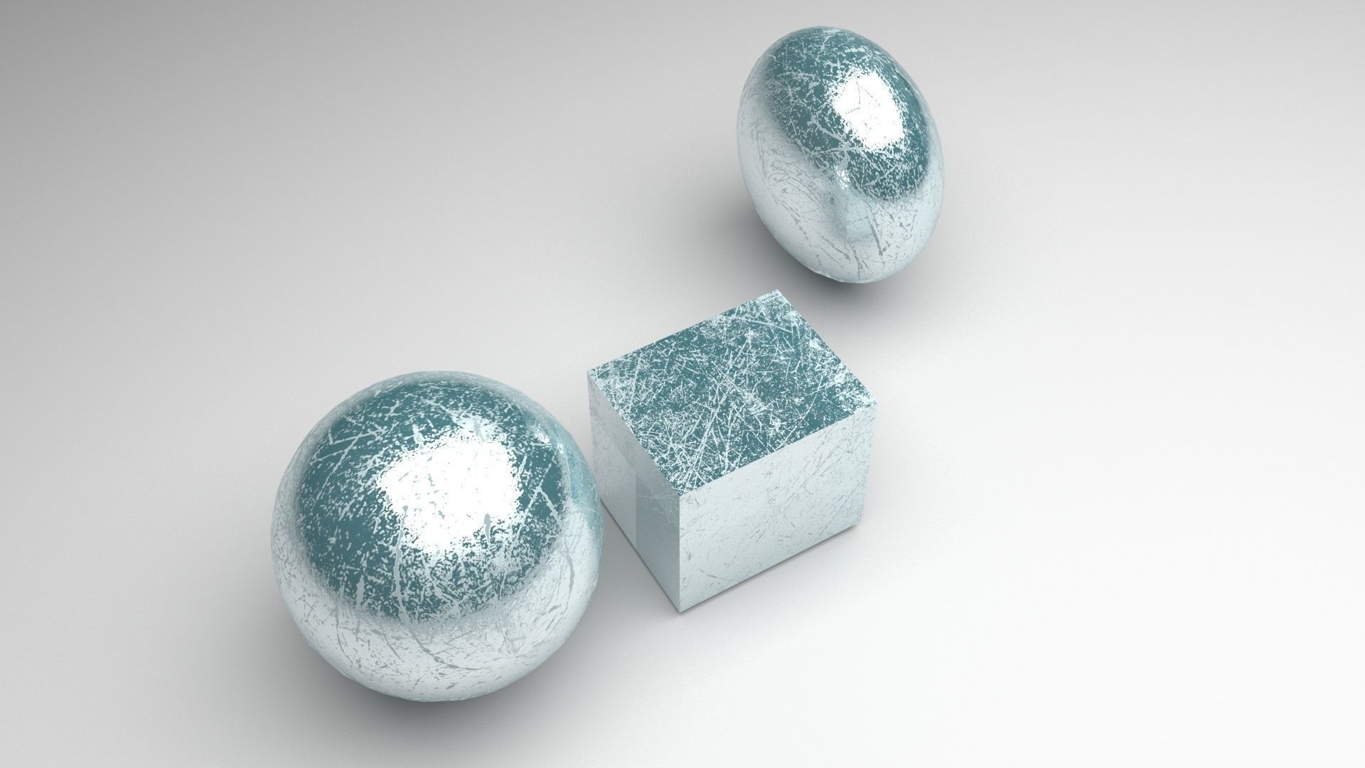 Ice Cube and Spheres 3D model_2