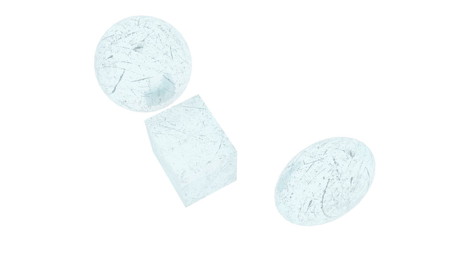 Ice Cube and Spheres 3D model_7