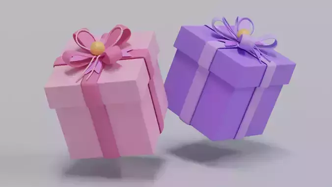 Giftbox gift box with bow Free 3D model