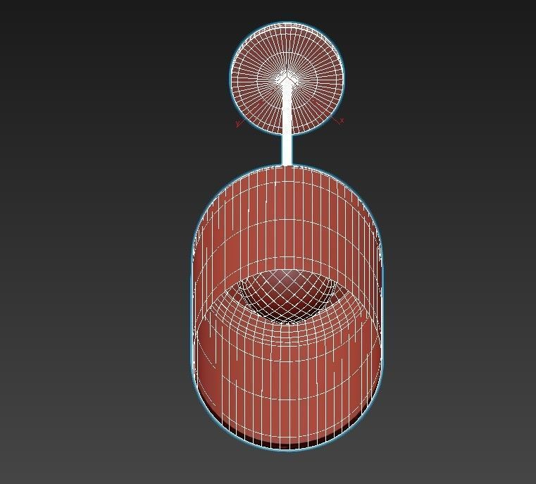 COLLINS gold pendant light with clear glass dome 3D model_3