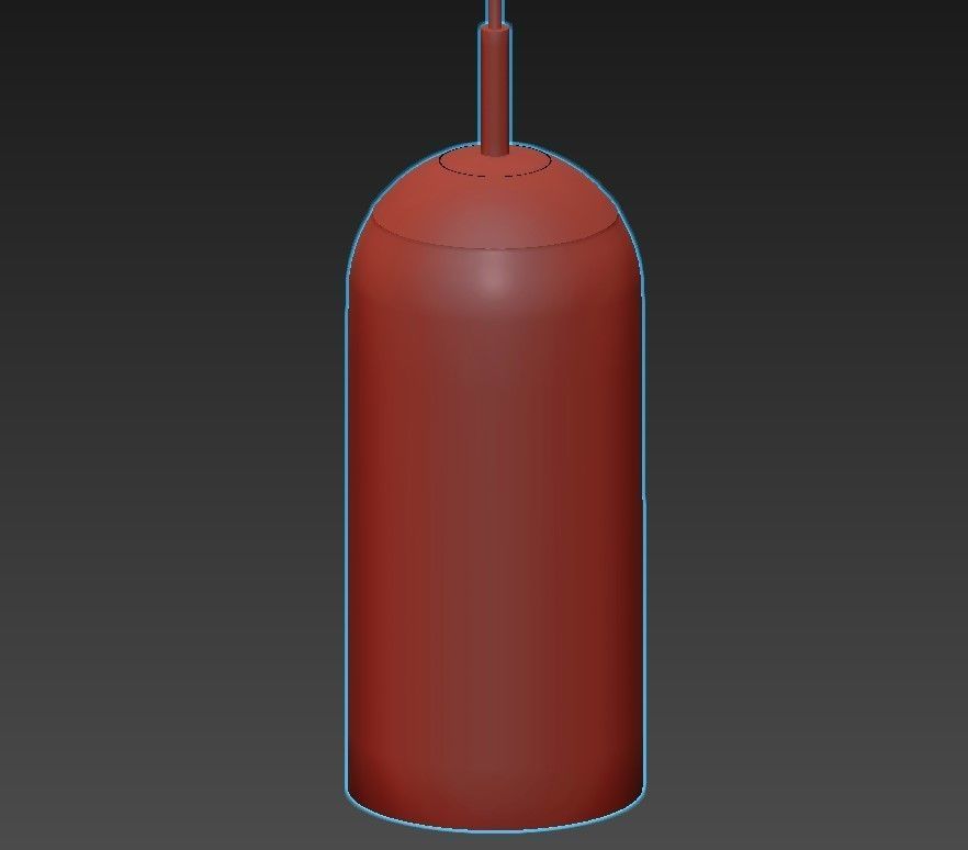 COLLINS gold pendant light with clear glass dome 3D model_2