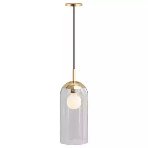 COLLINS gold pendant light with clear glass dome