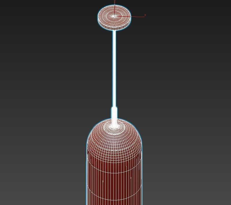 COLLINS gold pendant light with clear glass dome 3D model_5