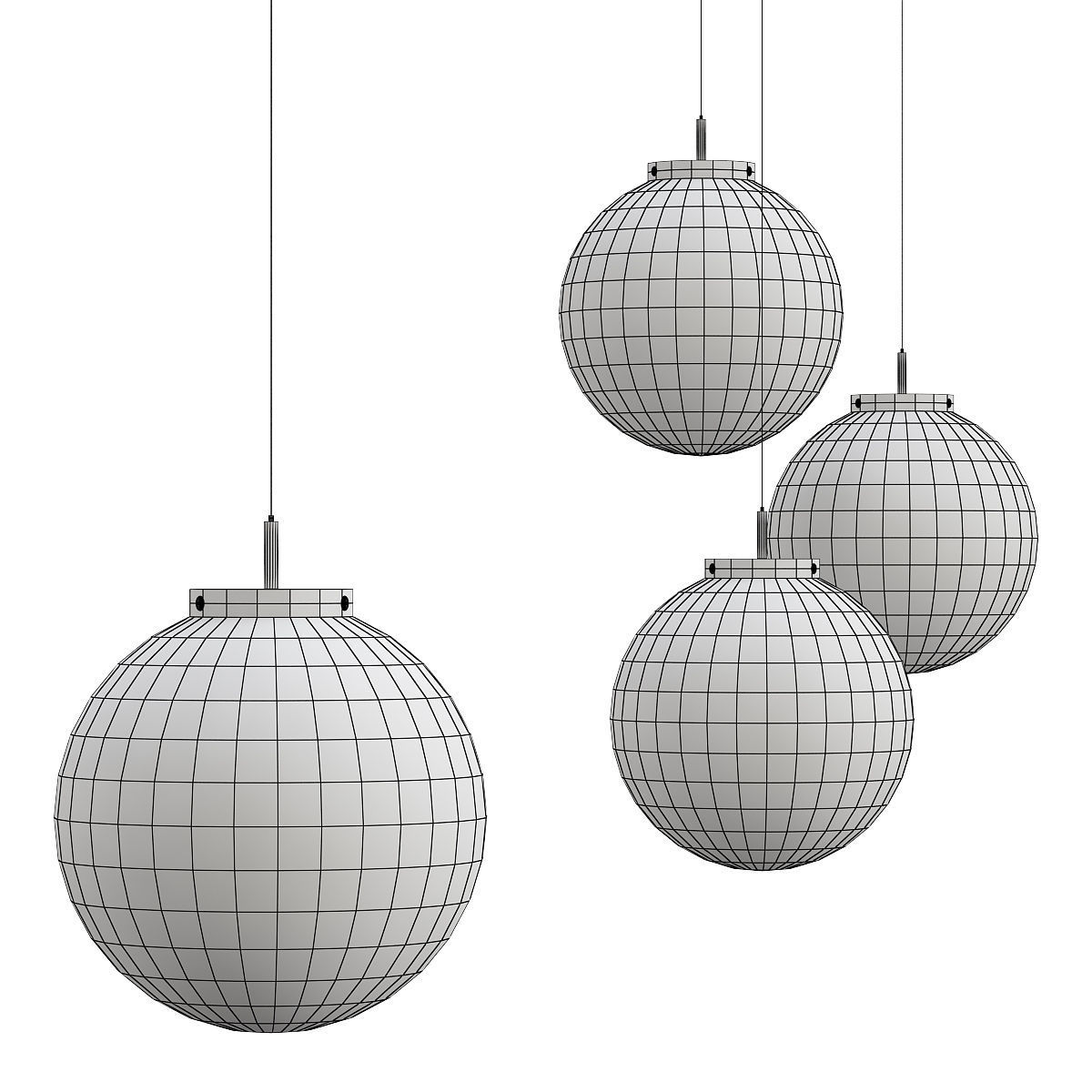 TRANQUILLO marble sphere pendant light 3D model_1