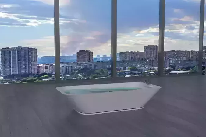 MODERN BATHTUBE  LOW-POLY
