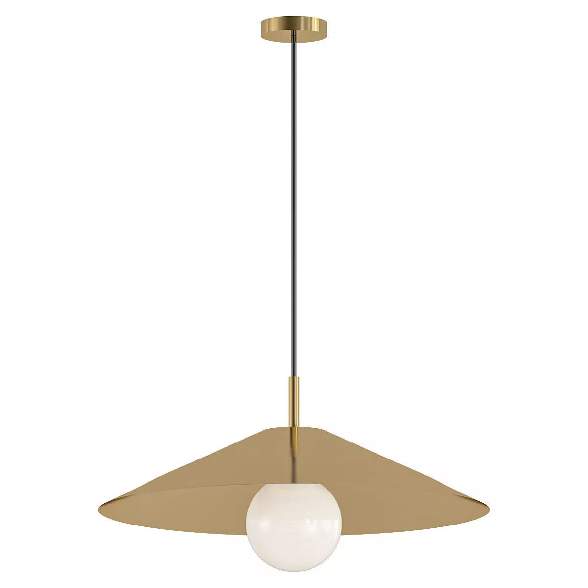 APOLLO modern pendant light in brass with glass ball 3D model