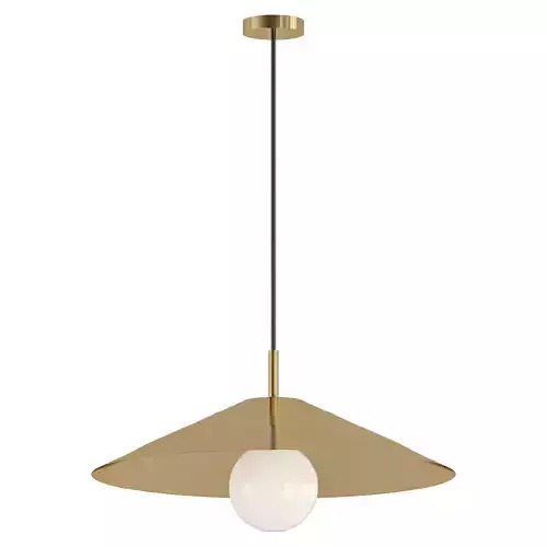 APOLLO modern pendant light in brass with glass ball