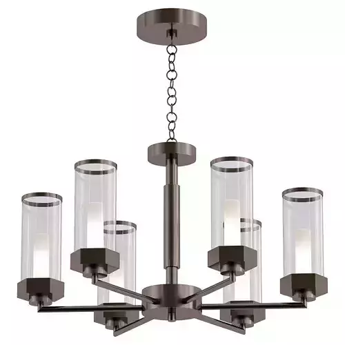 REGENT six light chandelier with clear glass shades