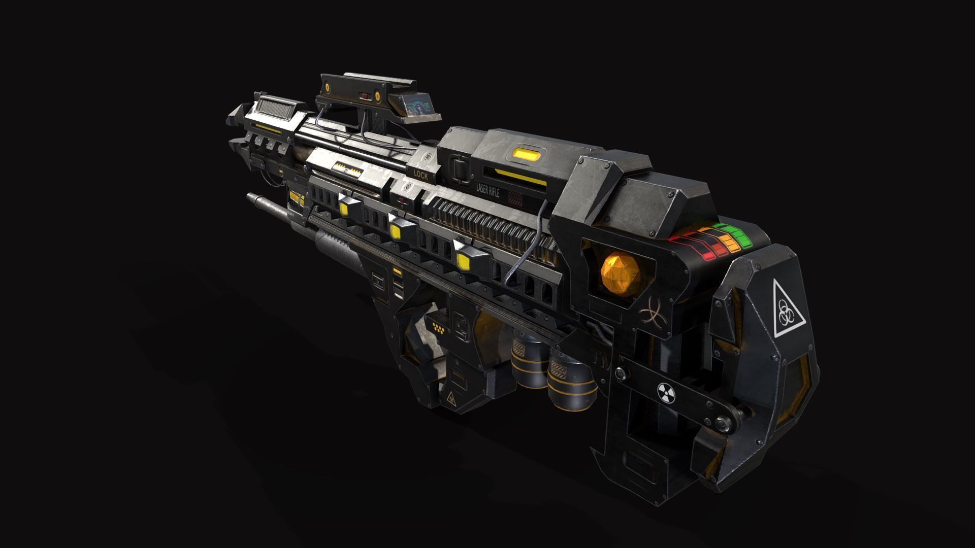 Sci-fi Rifle Low-poly 3D model_3