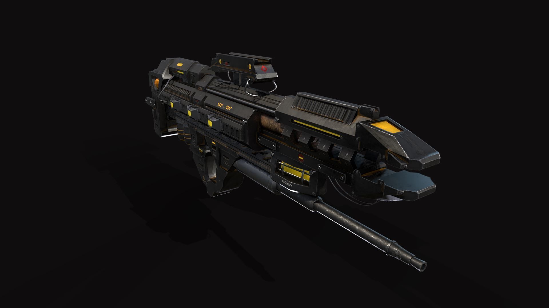 Sci-fi Rifle Low-poly 3D model_5