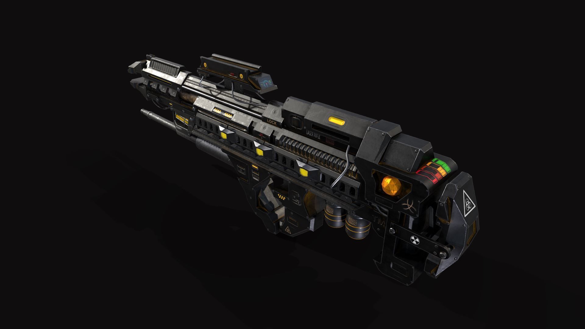Sci-fi Rifle Low-poly 3D model_1