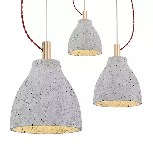 Heavy concrete pendant light - 3D model