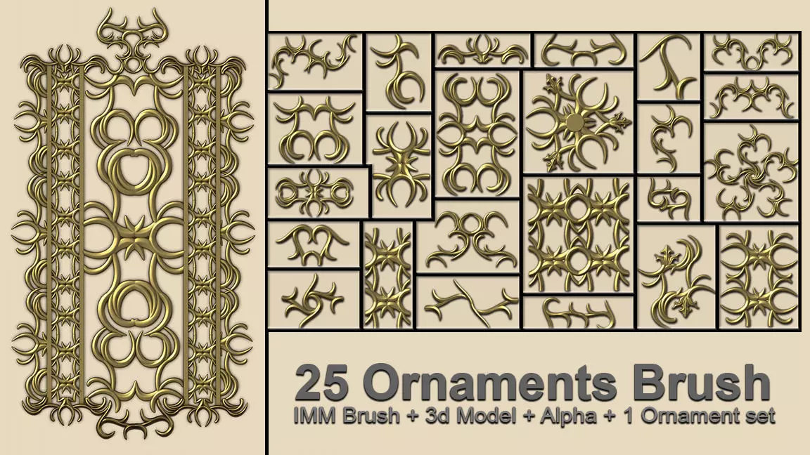 Ornaments Brushes with IMM Brushes and Ornament Set Vol 2 3D model_0