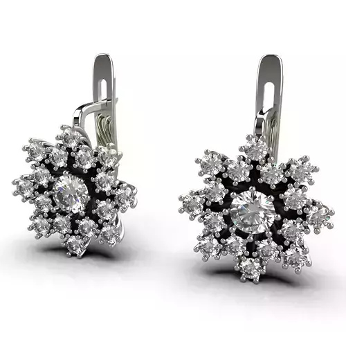 Earrings prefabricated snowflakes