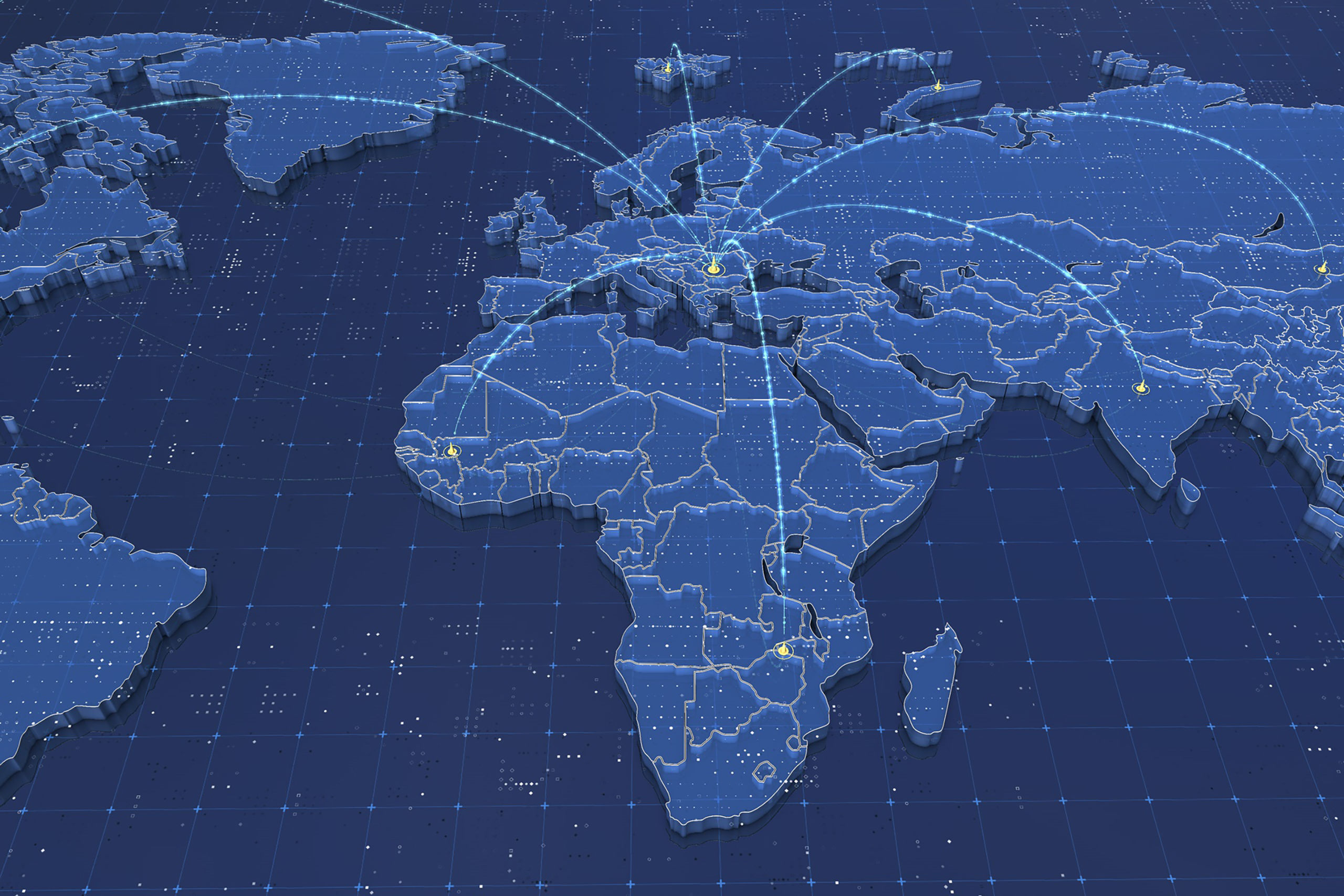 Globalization World Map Animated 3D model_3