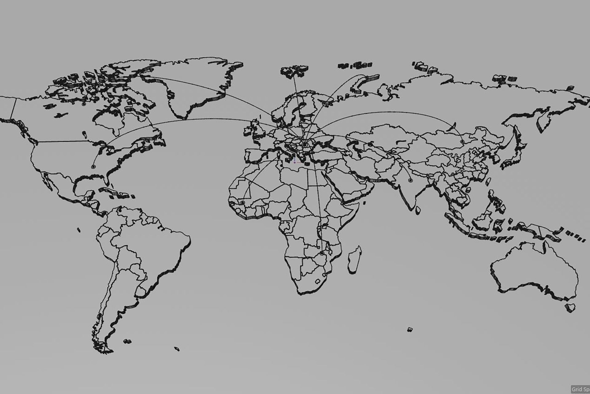 Globalization World Map Animated 3D model_6