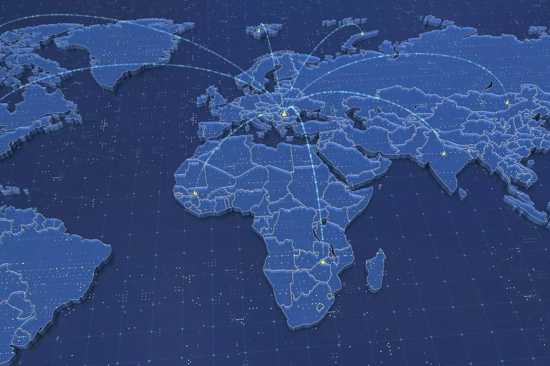 Globalization World Map Animated 3D model_0