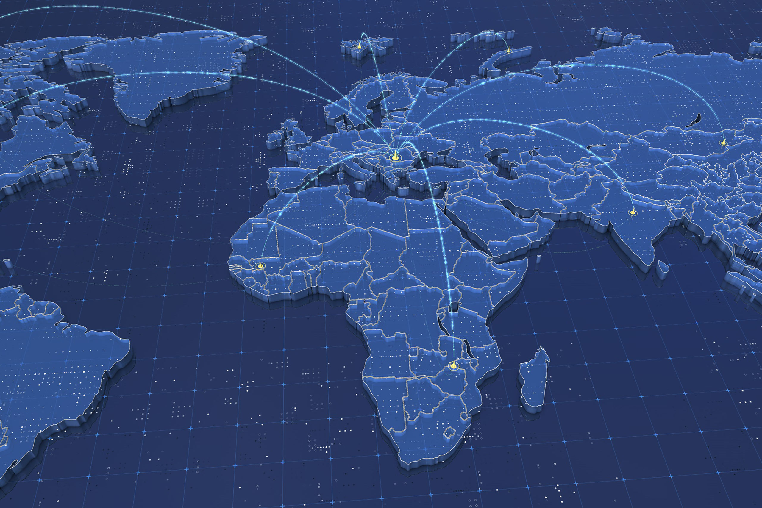 Globalization World Map Animated 3D model_1