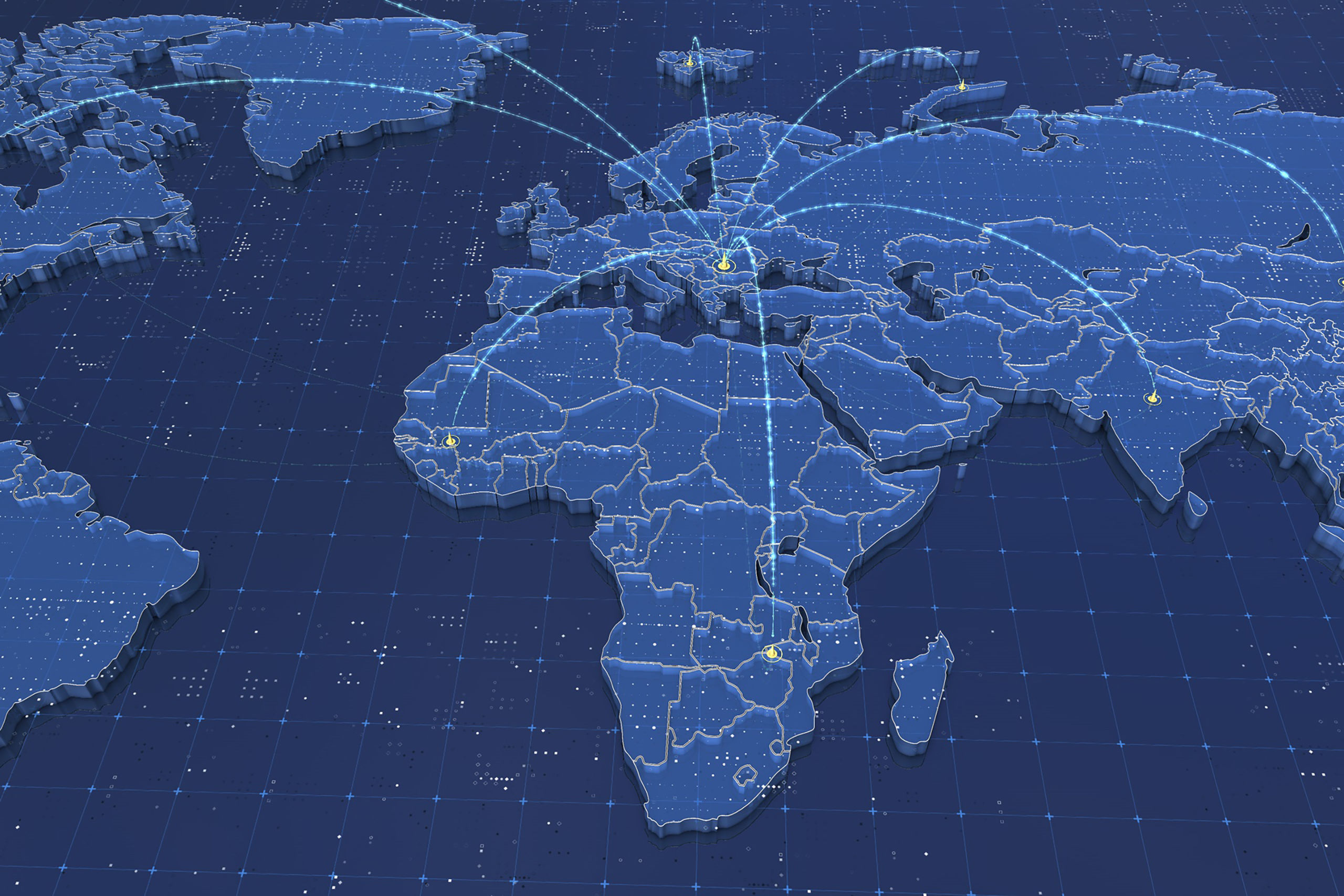 Globalization World Map Animated 3D model_4