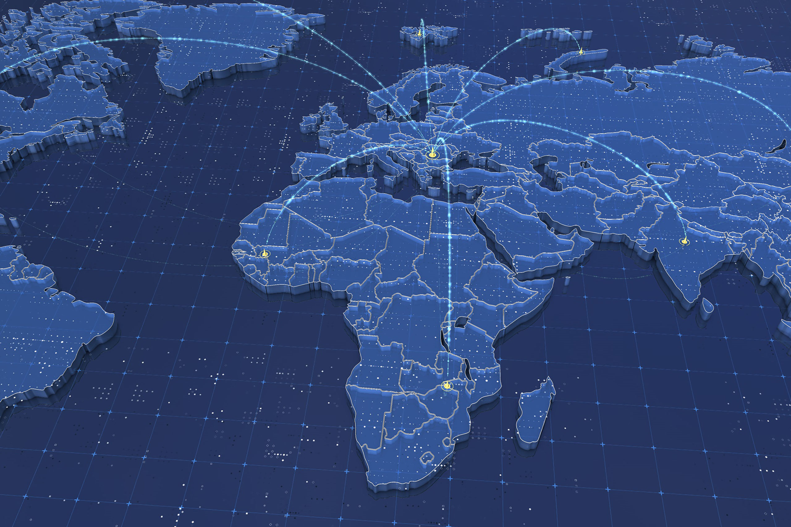Globalization World Map Animated 3D model_5