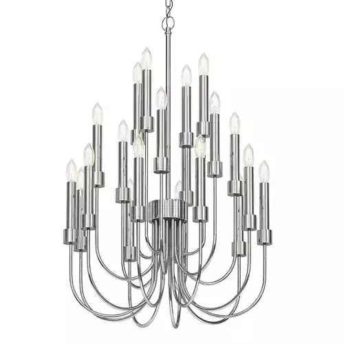 TERENS edison light chandelier in polished nickel