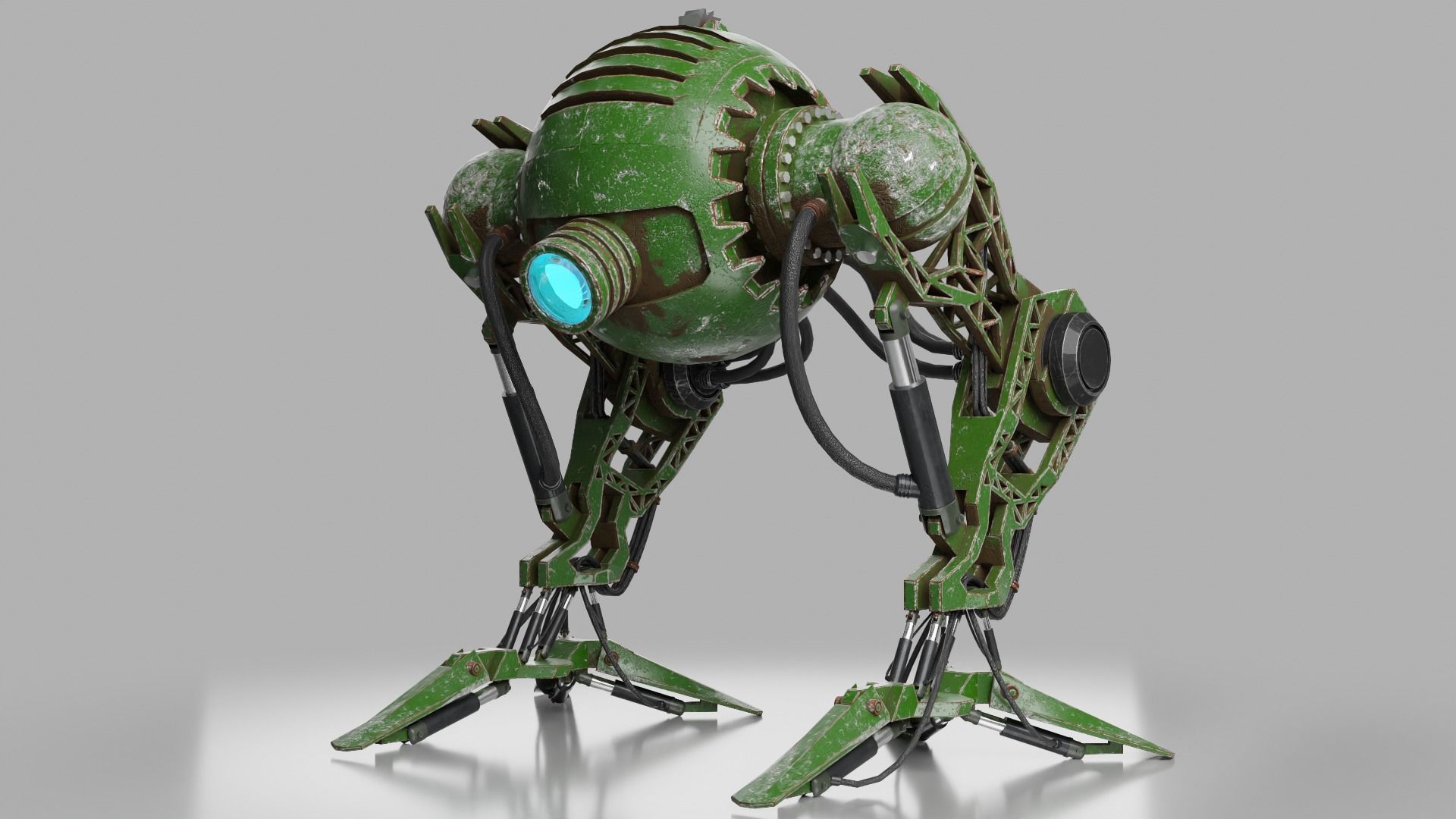 Robot model sci-fi Low-poly 3D model_5