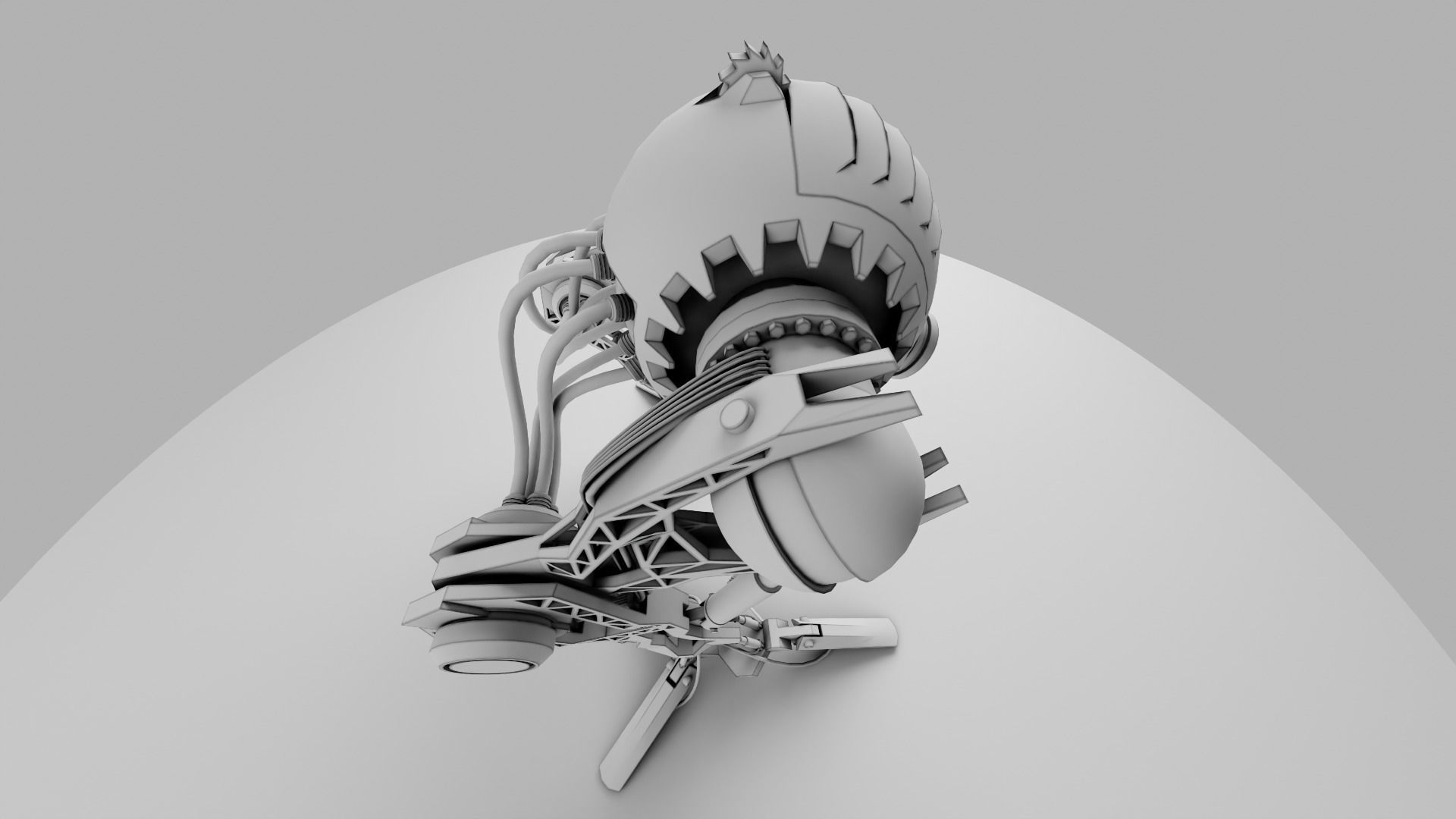 Robot model sci-fi Low-poly 3D model_21