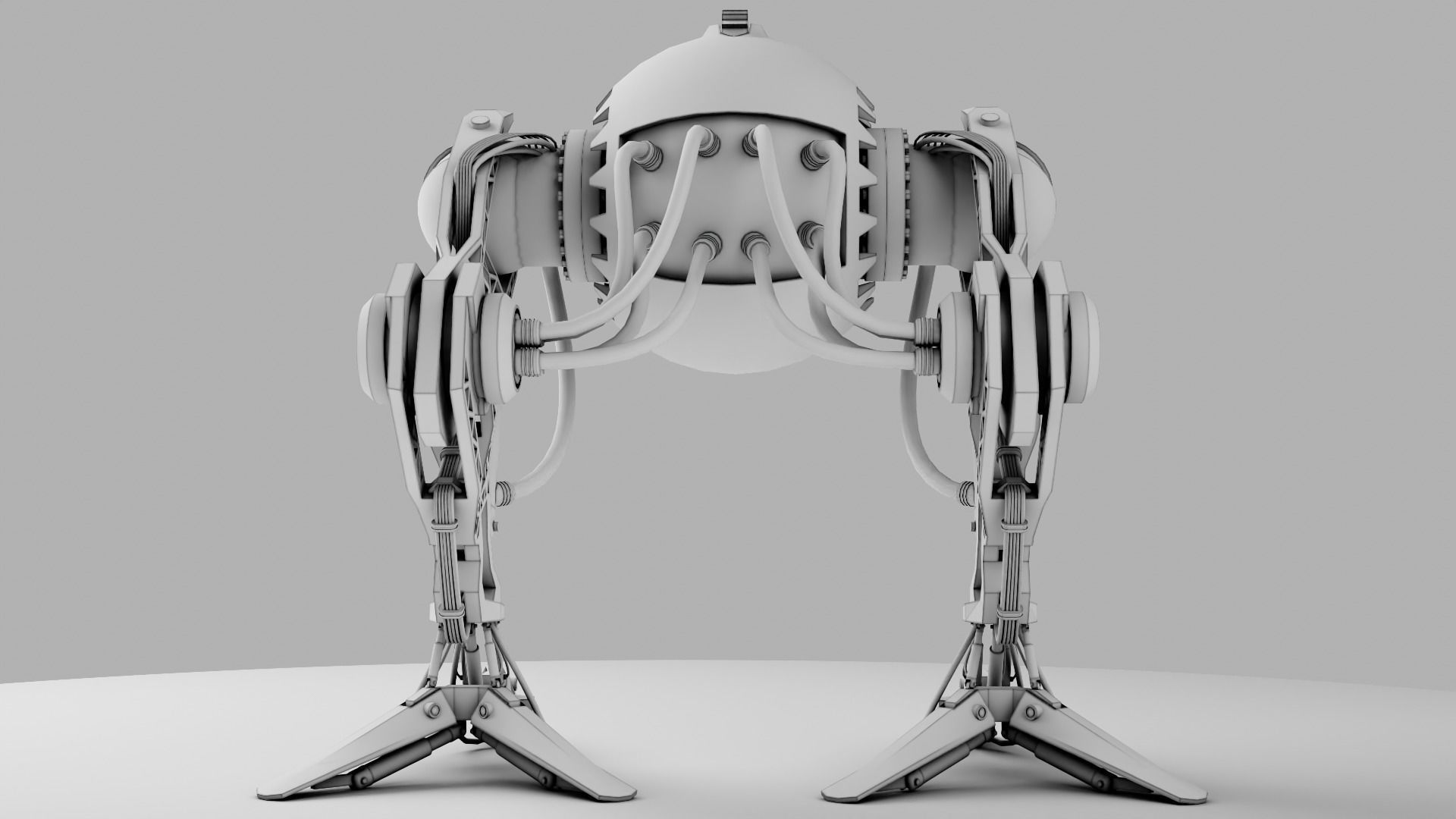 Robot model sci-fi Low-poly 3D model_13