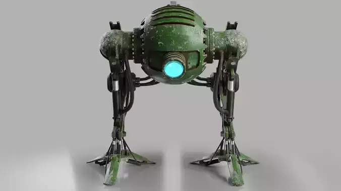 Robot model sci-fi Low-poly 3D model