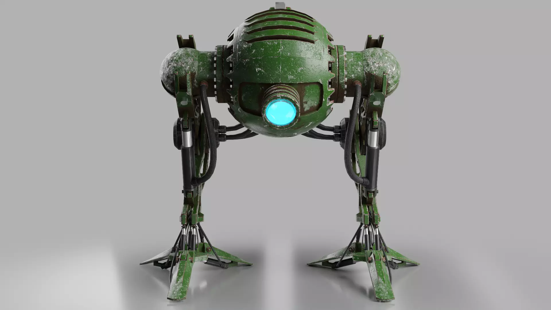 Robot model sci-fi Low-poly 3D model_0