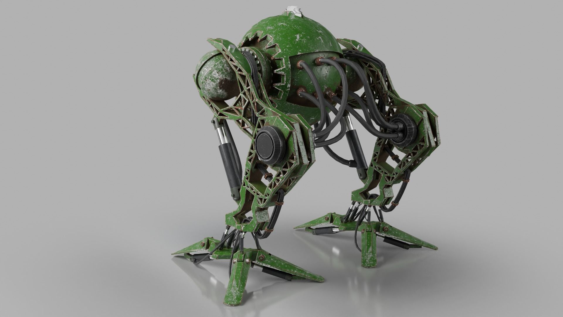 Robot model sci-fi Low-poly 3D model_4