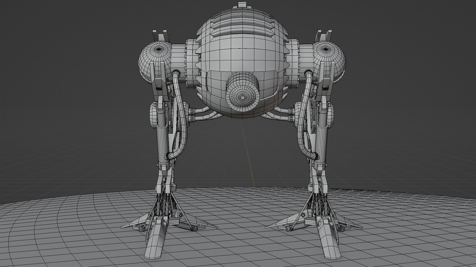 Robot model sci-fi Low-poly 3D model_22