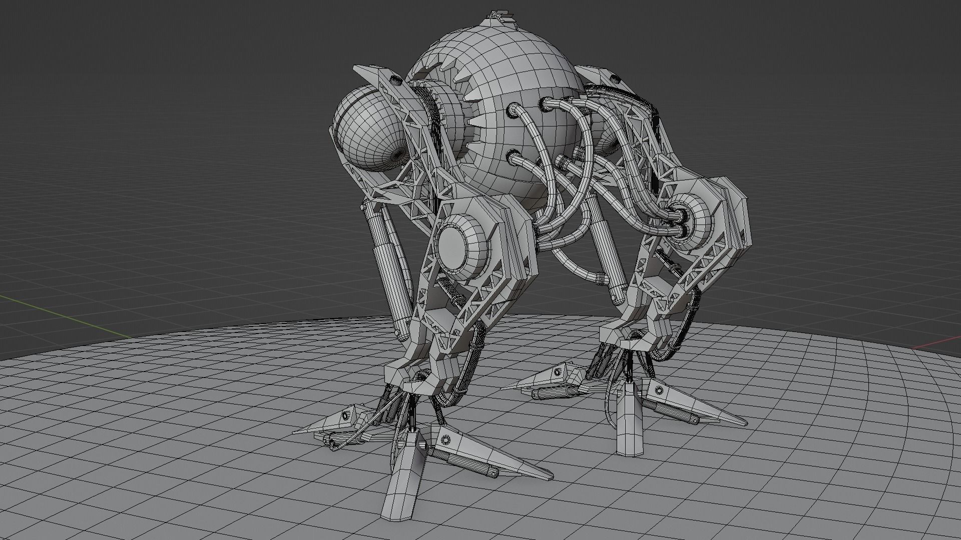 Robot model sci-fi Low-poly 3D model_26