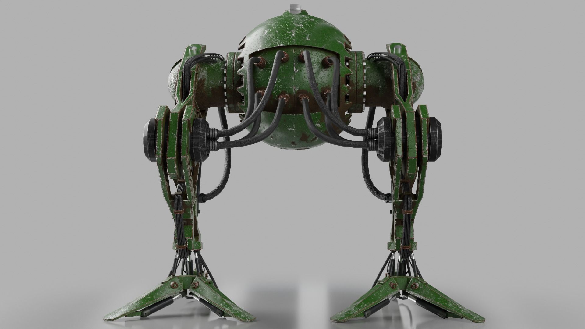 Robot model sci-fi Low-poly 3D model_2