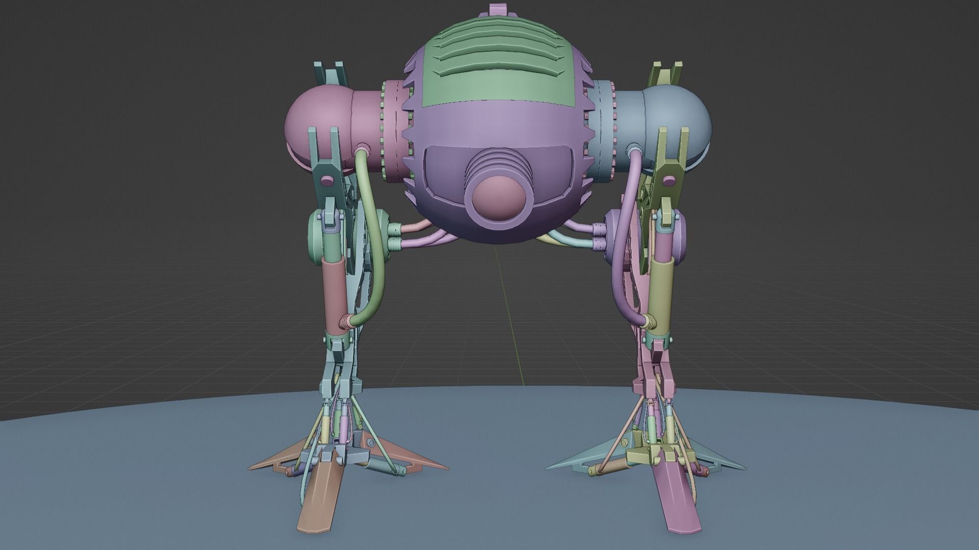 Robot model sci-fi Low-poly 3D model_32