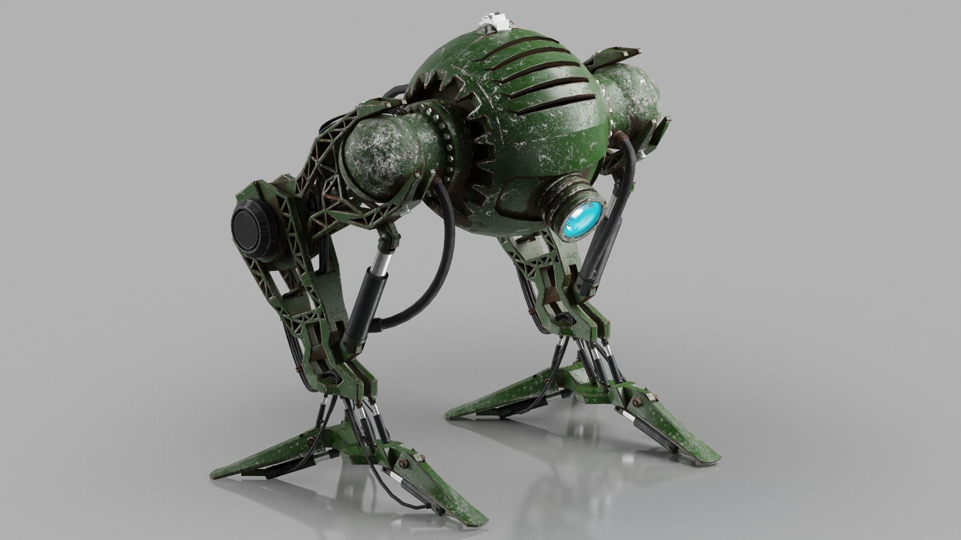 Robot model sci-fi Low-poly 3D model_8