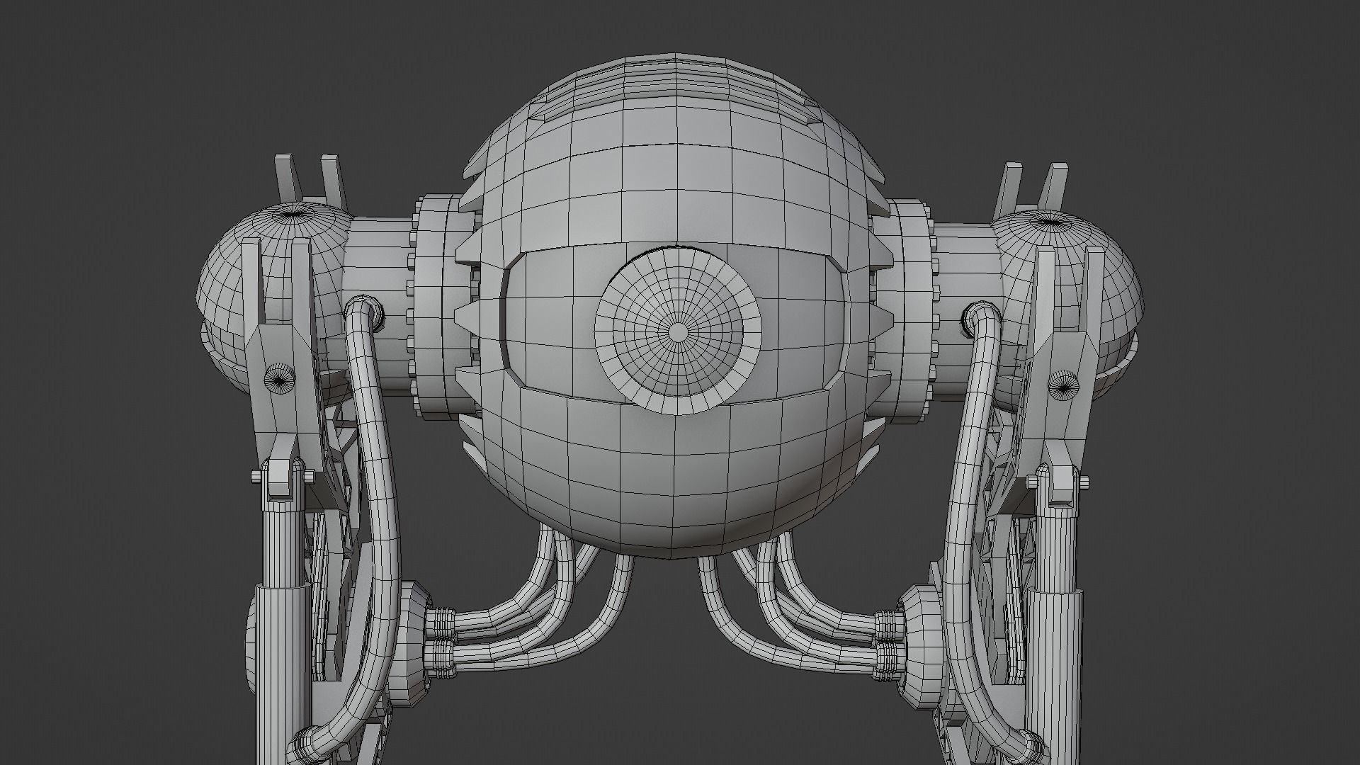 Robot model sci-fi Low-poly 3D model_28