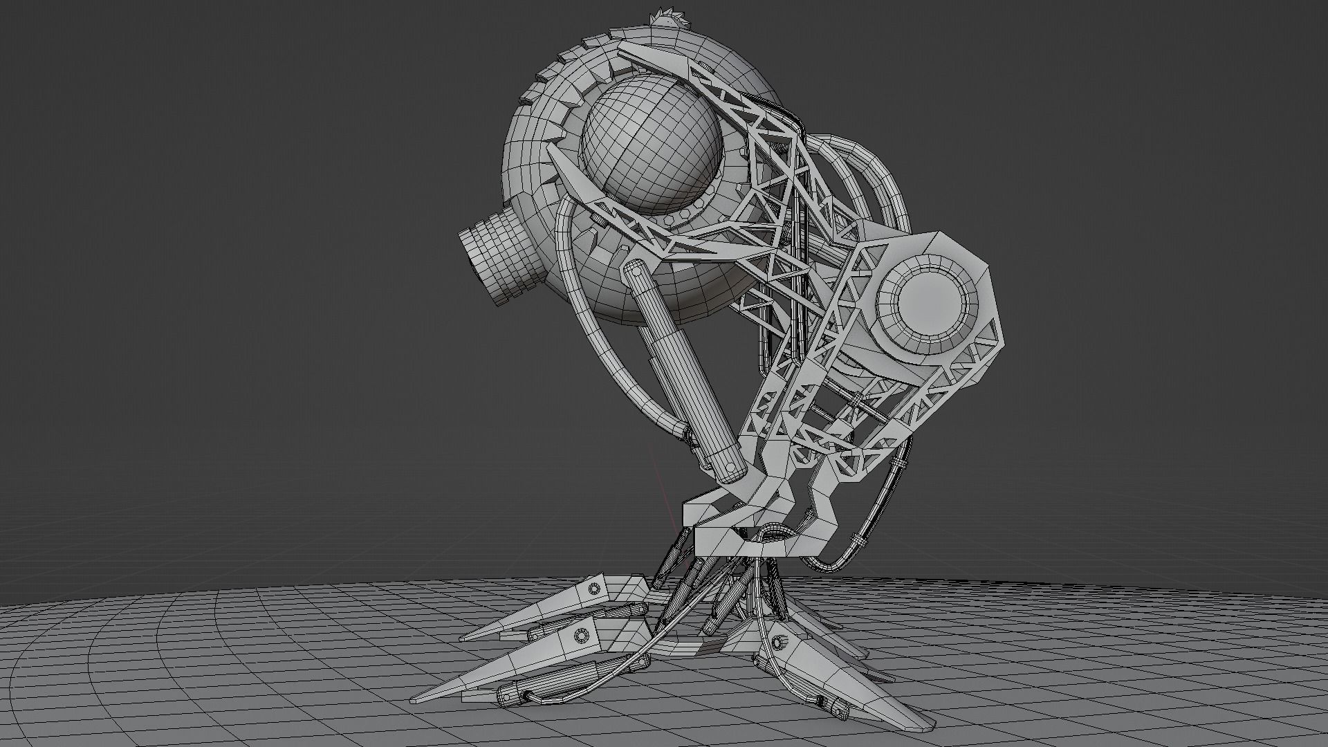 Robot model sci-fi Low-poly 3D model_23