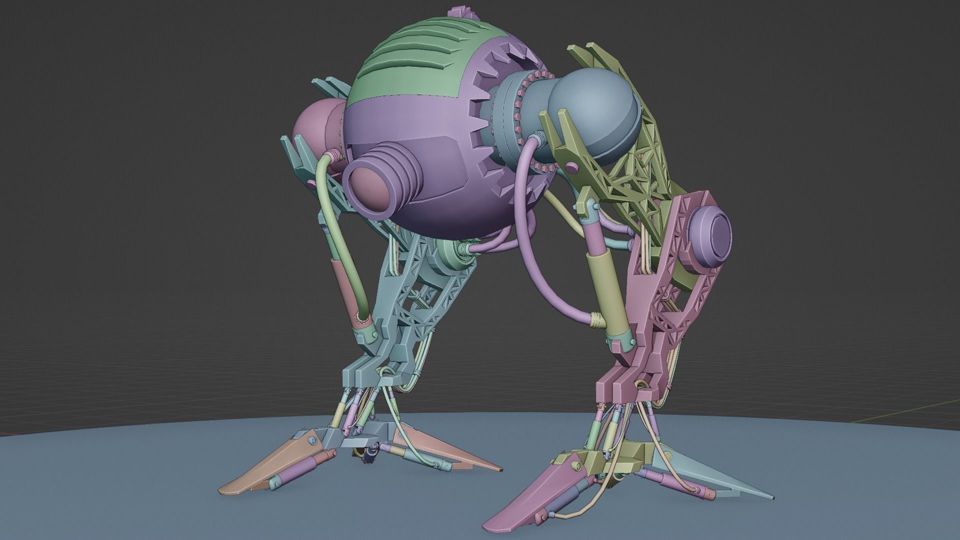 Robot model sci-fi Low-poly 3D model_37