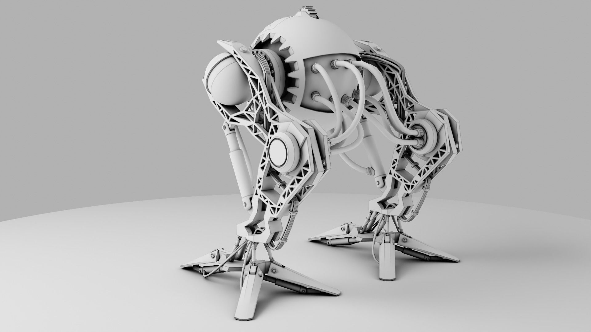 Robot model sci-fi Low-poly 3D model_15