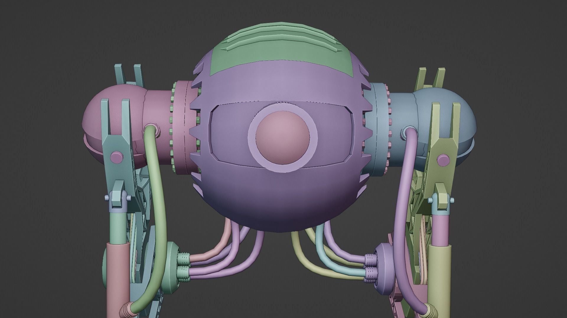 Robot model sci-fi Low-poly 3D model_38