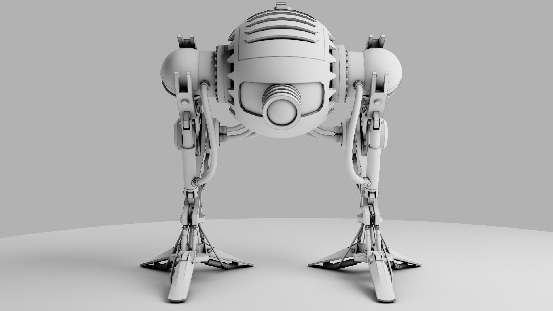 Robot model sci-fi Low-poly 3D model_11