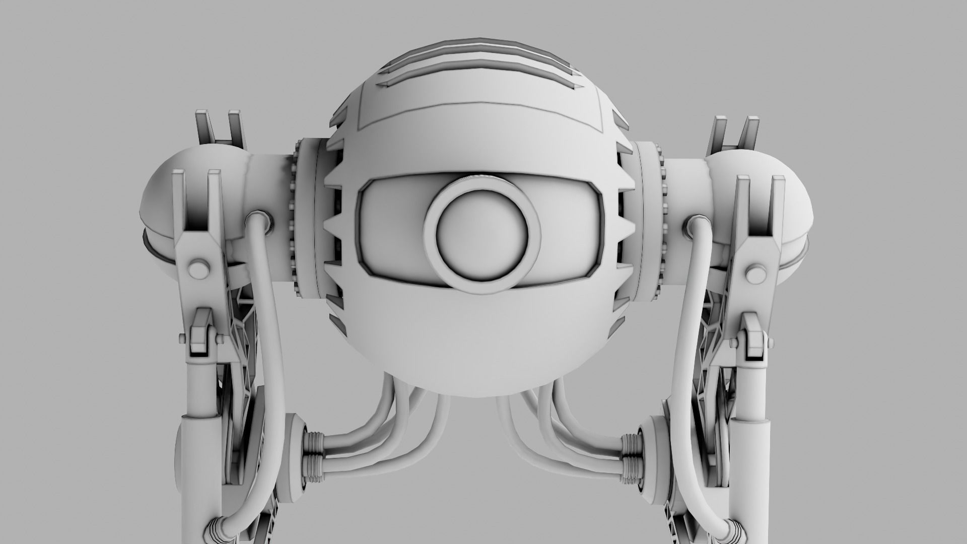 Robot model sci-fi Low-poly 3D model_17