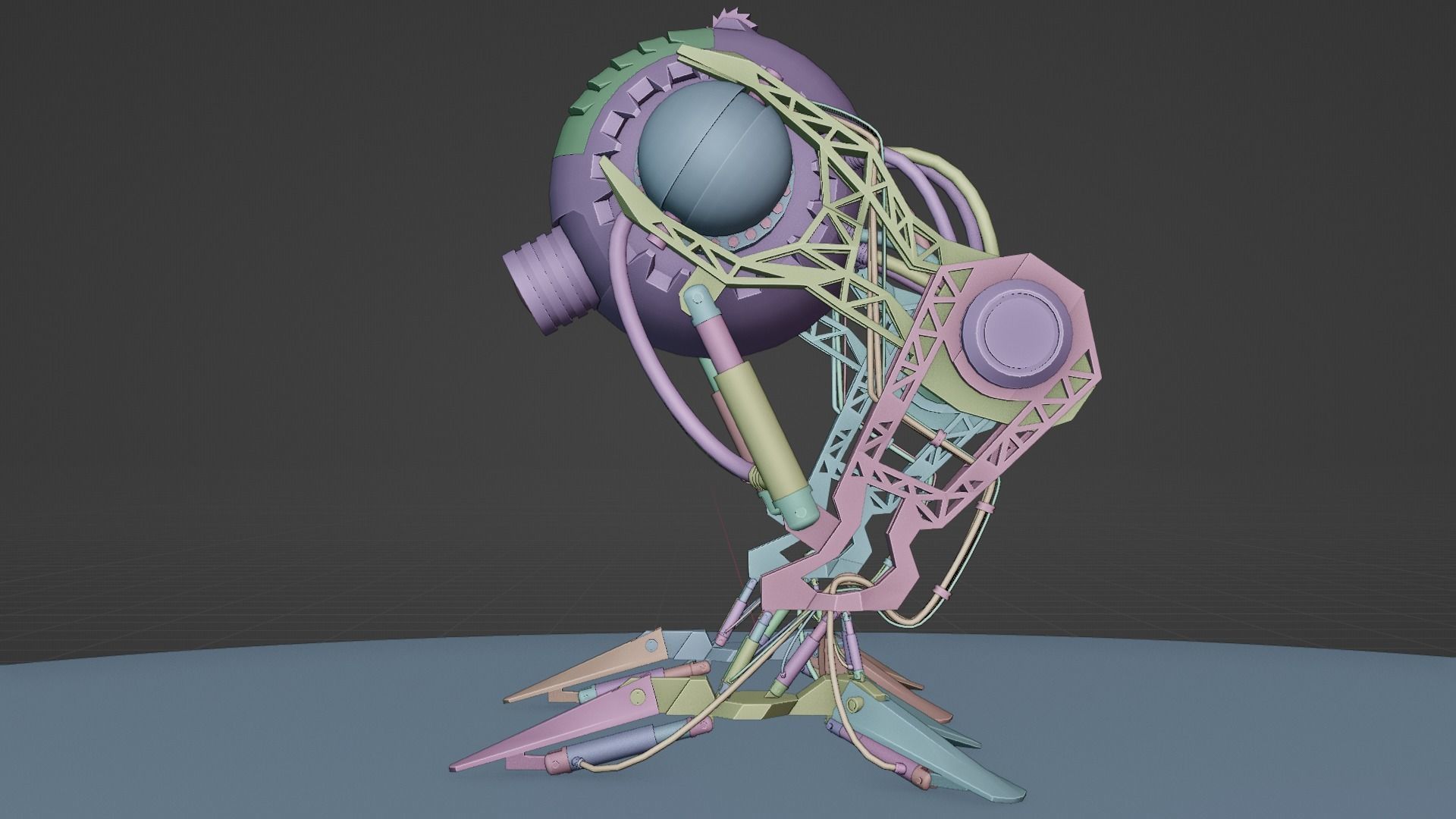 Robot model sci-fi Low-poly 3D model_33