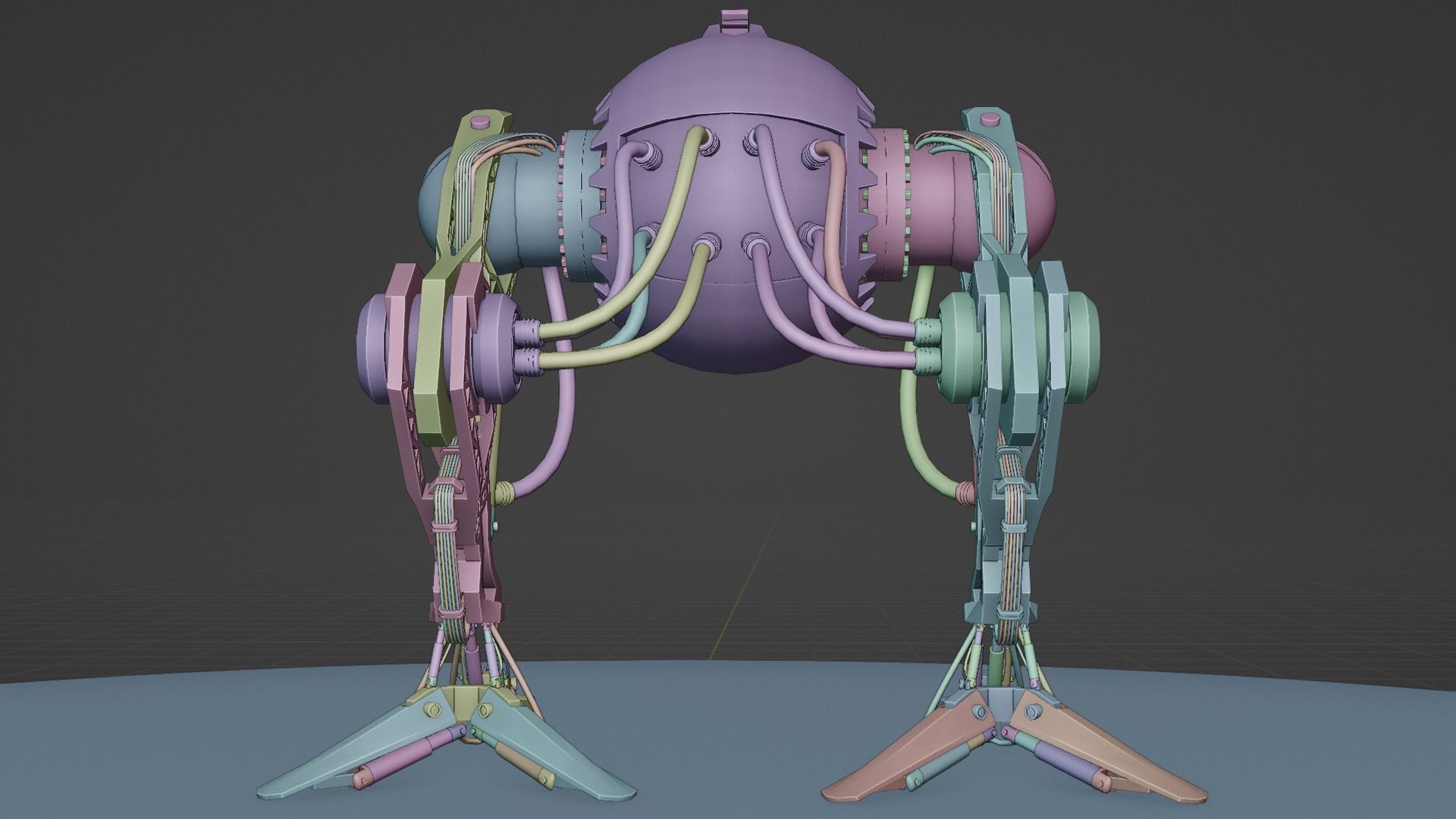 Robot model sci-fi Low-poly 3D model_34