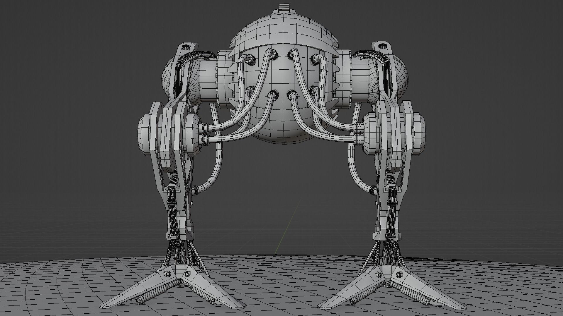 Robot model sci-fi Low-poly 3D model_24
