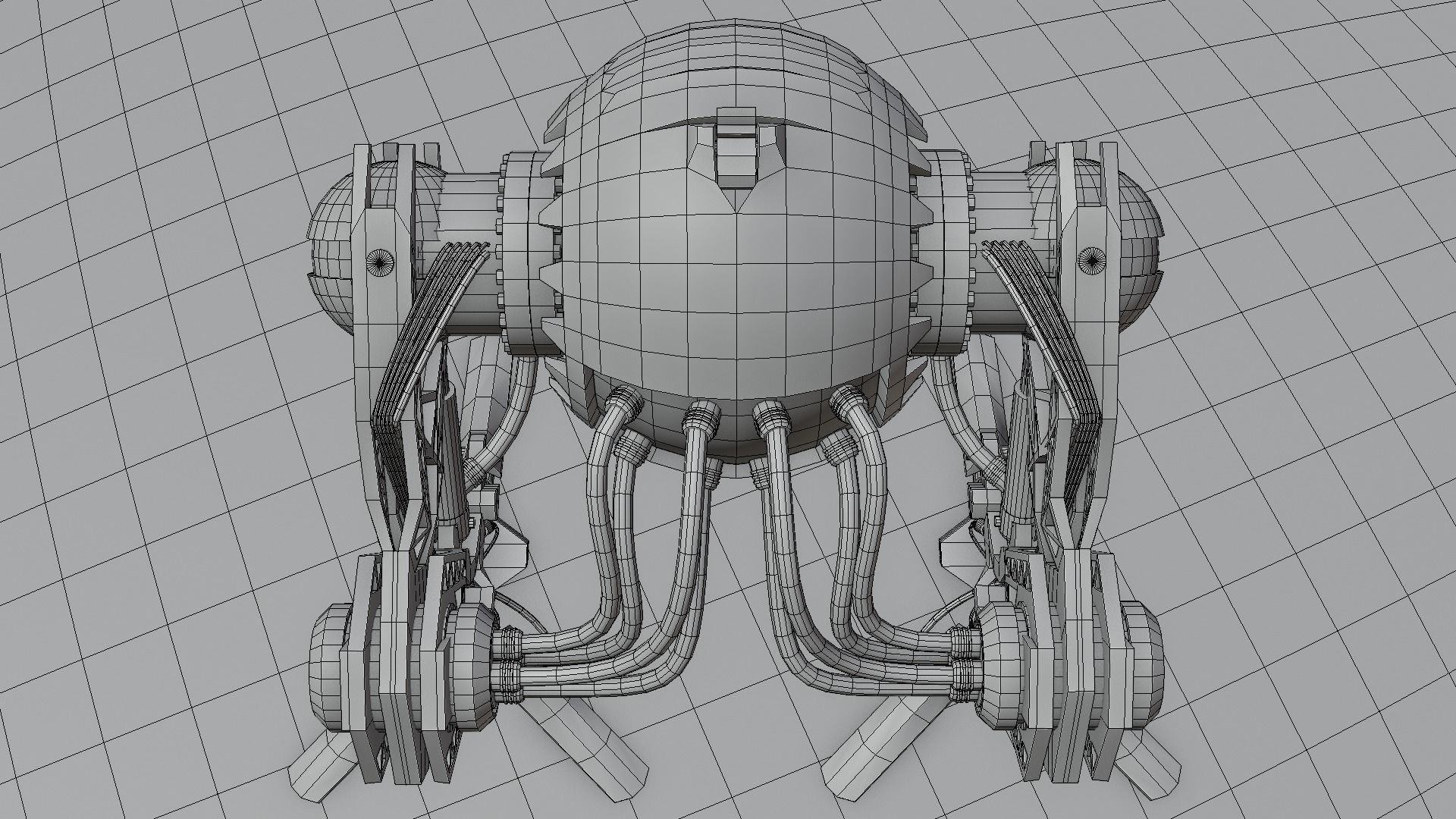 Robot model sci-fi Low-poly 3D model_25