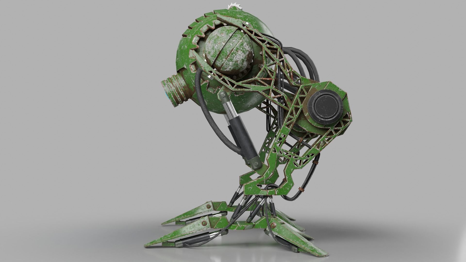 Robot model sci-fi Low-poly 3D model_1